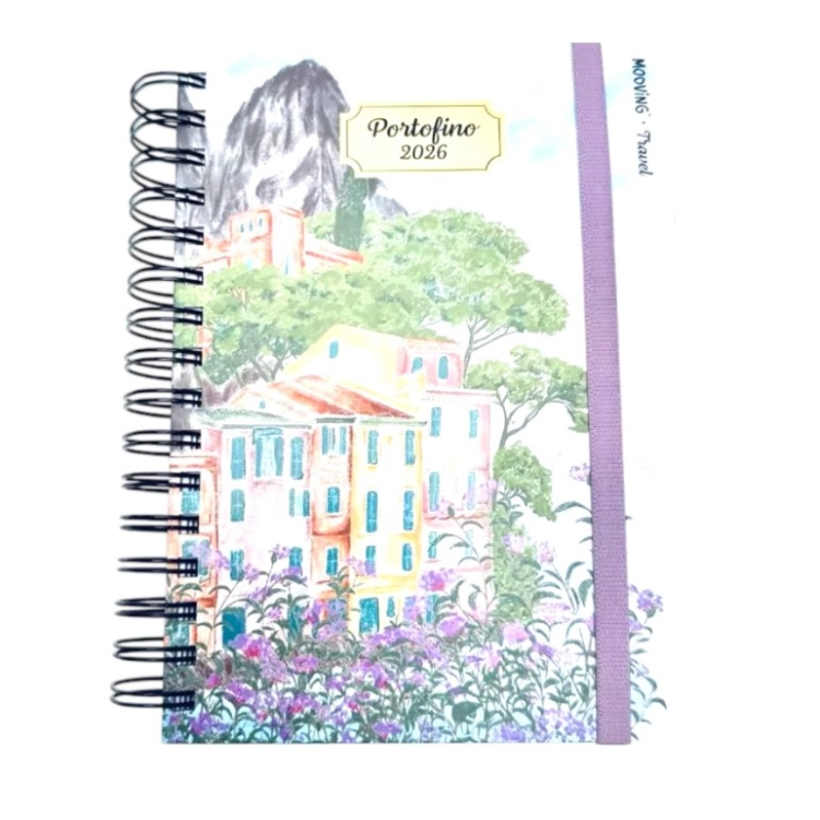 Agenda Mooving 2026 Travel Portofino con Espiral dia por pagina 15x21 Art.1405105